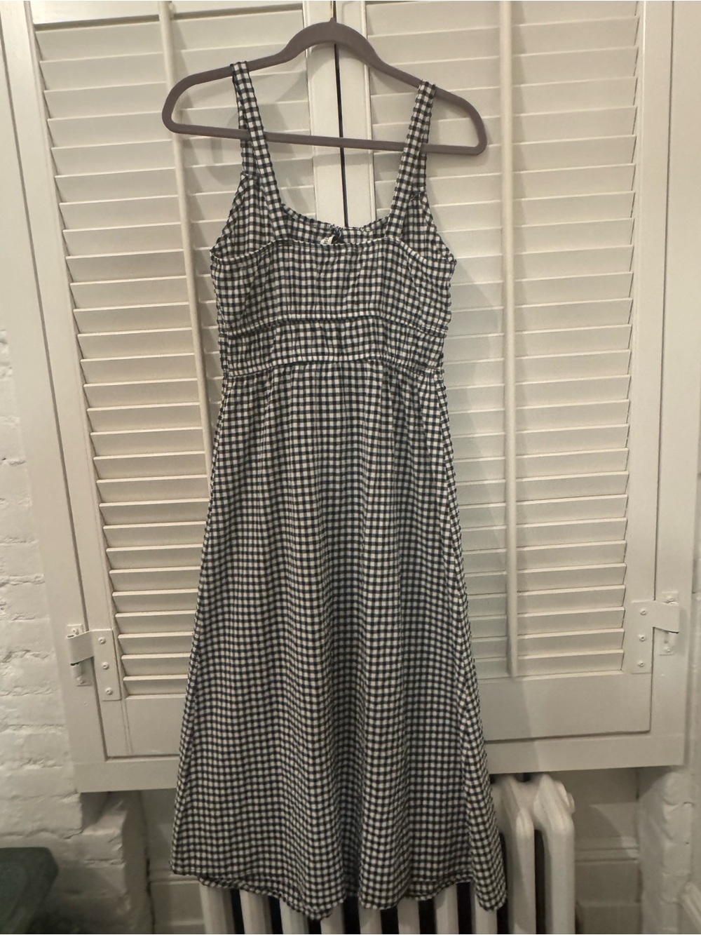 Gingham Midi Sundress in Black and White size S - Picture 3 of 5